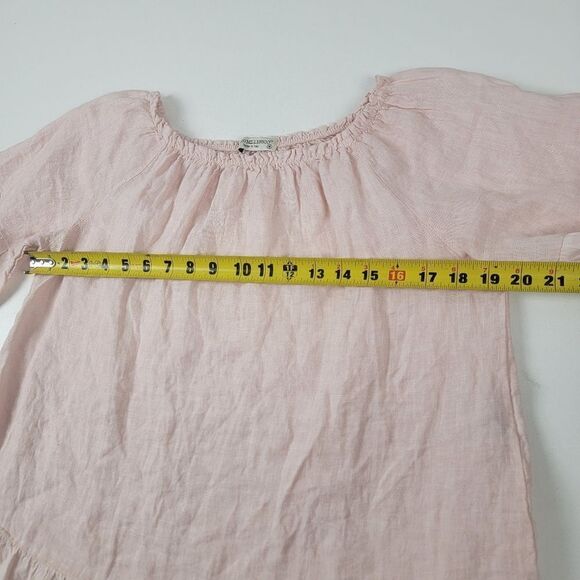 Terzo Milennio Pink Linen Shirt Blouse Women's size Medium - Picture 2 of 8